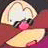 A pixelated icon shows a light-colored egg-shaped object with dark brown accents and a pink bow on its lower right side against a red background.