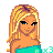 Pixel art contact sheet showing multiple frames of a blonde female character in teal clothing with text elements reading "sexy and every thing not hot".