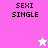 Pixelated text "SEXI SINGLE" on pink and white backgrounds with a small star icon changing color.