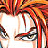 Pixelated anime-style face with red hair and white skin, next to black background with silver text reading 'Anime IM' and 'c0m'