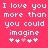 Pixelated text on a solid pink background with repeated heart symbols below the phrase.
