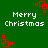 Green background with white 'Merry Christmas' text and red square-based decorative elements in four corners and center.