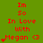 Red text on green background reads "Im So In Love With Megan <3" with animated heart symbols appearing and disappearing in the top-right corner of each repeated phrase.