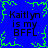 Blue background with green pixelated border, four identical text blocks reading "Kaitlyn is my BFFL" in black pixelated font.