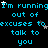 Pixelated cyan text repeats 'I'm running out of excuses to talk to you' across black background with scattered white and gray stars, one gray rectangle partially obscures bottom-right corner.