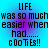Blue background with purple gradient center displaying pixelated text reading "LIFE was so much easier when had..... c0oTies!!" in four identical