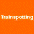 A 50x50 pixel animated contact sheet showing two frames of a buddy icon with orange and green backgrounds displaying text "Trainspotting" and "Original Icons .com" respectively.