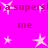 A static image with a bright pink background featuring repeated white star shapes and the text 'a superstar me' in pink lettering.