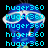 Blue cartoon character with white-rimmed goggles, repeated text overlays in cyan pixel font
