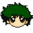 Six pixelated anime-style character heads arranged in two on a gray background, each with distinct hair colors and facial features