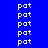 Blue background with repeated white 'pot' text and green horizontal bars shifting positions across frames.
