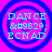 Four identical circular icons with blue concentric rings on a bright pink background, each displaying cyan text reading "DANCE &amp;#9829; ECNAD".