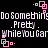 Pixelated text repeats across black background with pink square symbols, animated as static frames show identical content.