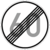 Circular black-and-white icon with a diagonal striped overlay covering the center, set against a light gray background.
