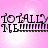 Pixelated text 'TOTALLY NE' repeated in a on pink background with white sparkles