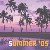 Pixelated sunset scene with palm trees and purple-pink sky, text 'SUMMER '05' in orange-yellow letters across the middle.