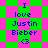 Pixelated text 'I love Justin Bieber <3' on green and pink checkered background with diamond-shaped pattern.