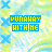 Animated pixel art sequence showing 'TALK WITH ME' text with evolving blue heart symbols beneath, on a light green and blue abstract background.