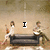 Animated sequence showing two figures on a couch with changing text above them.