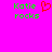 Bright pink background with green text reading "Katie rocks" on both sides and a red heart symbol between them.