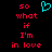 Pixelated red text on black background with cyan heart symbol above text, arranged in vertical