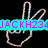 Pixelated digital image with split composition showing a skeletal hand gesture and green-skinned figure, text overlays in cyan boxes with pink lettering.