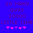 Blue background with pixelated text and pink heart symbols, showing animation changes in the hearts' positions.