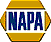 Golden hexagonal icons with blue text 'NAPA' on white background, arranged in with vertical bars, some text mirrored or distorted