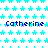 Static image with repeated blue text 'Catherine' over a white background filled with cyan star patterns.