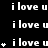 Black background with repeated white text "ilove u" and animated white asterisks appearing and disappearing in