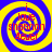Four identical spiral-patterned icons with yellow and blue rings display red text reading 'i love shannon fever' on a solid yellow background.