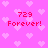 Pixelated pink background with light pink hearts, red text reading '729 Forever!' repeated four times.