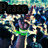 Pixelated image with 'Peace' text on black banner above abstract multicolored background and central figure.