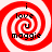 Red and white spiral pattern with black text reading "i love u maggie" arranged in a circular layout.