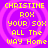 Yellow pixelated text on a purple background with pink concentric circles, repeating four times in a