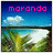 Pixelated landscape with blue sky, white cloud, green trees, and pink text 'morando' at top.