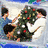 A static image showing a group of people decorating a Christmas tree on the left and four individuals in festive sweaters holding gifts on the right, with text reading "All I Want for Christmas is the Jonas Brothers" below.