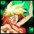A 48x48 pixel buddy icon featuring a stylized anime character with green and yellow hair, red eyes, and a pink outfit on the left side, paired with "Anime IM" text in white pixelated font on a black background on the right side.