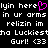 Pixelated text on black background with pink heart symbol replacing 'y' in 'lyin', repeated phrases including 'ur arms', 'relizin im', and 'Luckiest Gurl! <33'