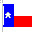 Pixelated flag with blue, white, and red sections featuring a small white star-like symbol in the blue area.