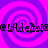 Pixelated purple and pink spiral background with repeated black text reading '@LAdelis00' across four quadrants.