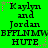 Green background with repeated text and star patterns in pink, black, and gray pixels.