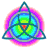 six distinct sections featuring a triquetra symbol, two photographic portraits, and red text elements including "EXACTLY," "DARYL THE PSYCHIC," and "Just Like Heaven."