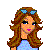 Pixel art contact sheet showing multiple frames of a female character in blue crop top and blue-and-white patterned pants with sunglasses on head, alongside yellow text box reading "SINGLE & Loving it".
