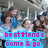 Group of people in a stairwell with text overlays about friendship, transitioning from 'be st friends come & go.' to 'true friends are forever.' with a heart symbol.