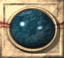 Two side-by-side circular blue objects with light reflections, framed by beige borders with red accents, showing slight animation differences.