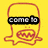 Yellow background with red outline of a cartoon head; black text boxes display changing phrases over the face.