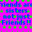 A static image with bright pink background, blue text repeating 'friends are friends are sisters not just Friends!!', and green star-like symbols scattered throughout.