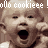 A 48x48 pixel animated contact sheet showing two identical baby faces with open mouths and raised hands, each accompanied by the text "o/lo cookieee" in a pixelated font.