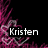A split-screen buddy icon with 'Kristen' on a black background, 'Jane' on white with hearts, and 'Forever <3' on purple stripes.
